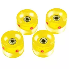 Набор колес для миниборда Atemi желтый с подсветкой (подшипник ABEC-5), AW-18.01