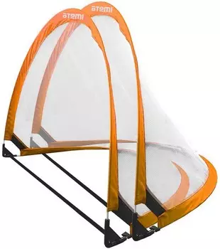 Набор складных футбольных ворот 2 шт, 90x60x60см Atemi APSG03 оранж\белый