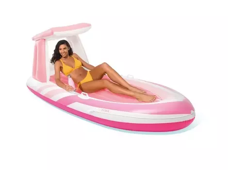 Надувная лодка 257х135см с навесом, до 100кг Intex Pink Paradise 57804