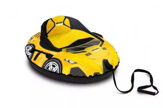 Надувная ватрушка (тюбинг) 78х94см Ника Машинка, с автокамерой ТБМ2/Ж2 желтый
