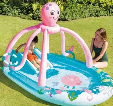 Надувной детский бассейн Игровой центр Осьминог 234х183х150 см Intex 56138