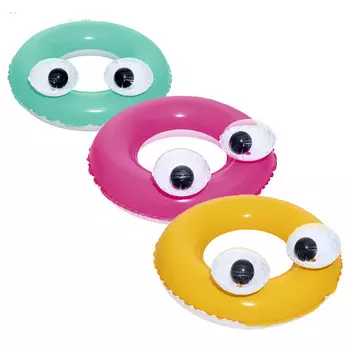 Надувной круг для плавания Bestway Глазастики, 61 см, три цвета 36114