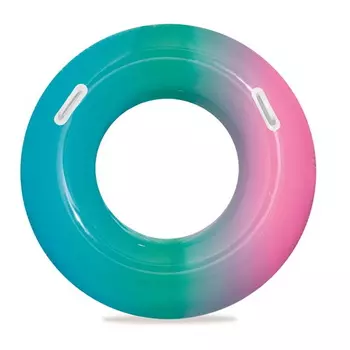 Надувной круг для плавания с ручками Bestway Радуга 91 см, два цвета 36126