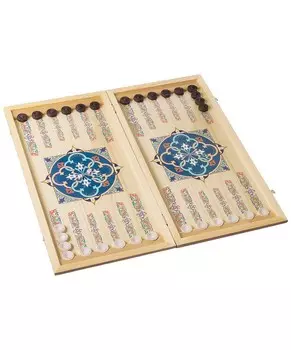 Нарды большие тонированные, деревянные шашки