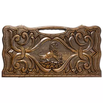 Нарды резные Haleyan Лев с ручкой