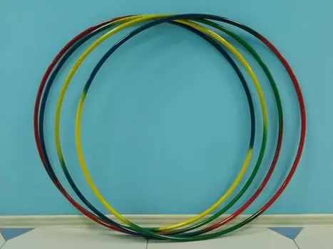 Обруч гимнастический стальной d90см, утяж. окрашенный 1050гр, РАДУГА ФСИ 10218