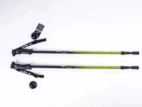 Палки для ходьбы треккинговые раздвижные с резиновой ручкой 115-135 см Techteam TT YETI NN011700 green
