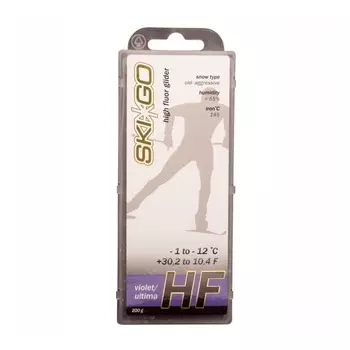 Парафин высокофтористый Skigo HF Violet (для стар. жест. абраз. снега) (-1°С -12°С) 200 г.
