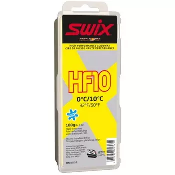 Парафин высокофтористый Swix HF10X Yellow (0°С +10°С) 180 г.