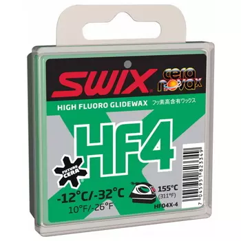 Парафин высокофтористый Swix HF4X Green (-12°С -32°С) 40 г.