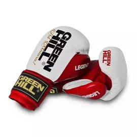 Перчатки боксерские Green Hill Legend BGL-2246, нат. кожа, красно-белые