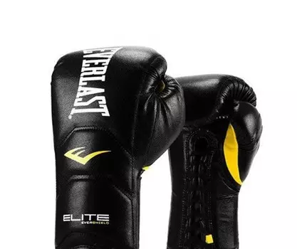 Перчатки тренировочные Everlast Elite Pro черные 16 oz P00000679 16 BK