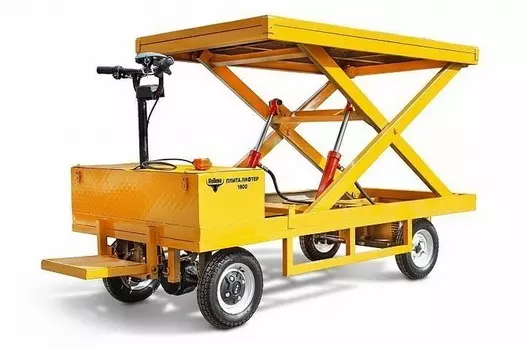 Платформенная тележка электрическая RuTrike ПЛИТА ЛИФТЕР 1800 с гидроподъемником 23227