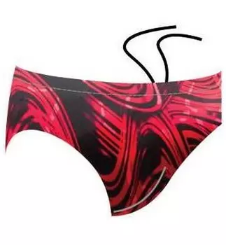 Плавки Atemi М 4 14 мужские для бассейна, 8см, принт черный/красный