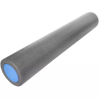 Ролик для йоги полнотелый 2-х цветный (серо/синий) 91х15см PEF100-91-B