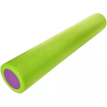 Ролик для йоги полнотелый 2-х цветный 90х15см Sportex PEF90-29 салатово\коричневый