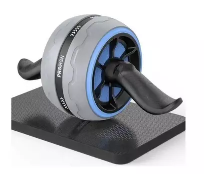 Ролик для пресса инерционный с ковриком PROIRON РПИ01 серо-голубой