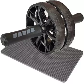 Ролик гимнастический Sportex 2-х рядный с неопреновыми ручками ABR-800-1 черный (D34365)