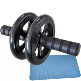 Ролик гимнастический 2-х рядный с неопреновыми ручками C28957-5 черный