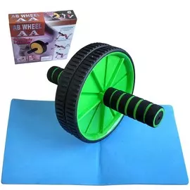 Ролик гимнастический двухрядный с неопреновыми ручками C28951-A-4 зеленый