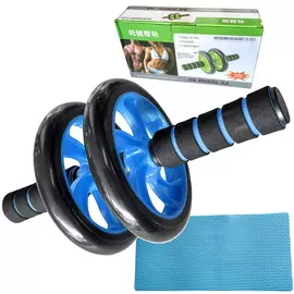 Ролик гимнастический двухрядный с неопреновыми ручками C28957-1 синий