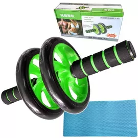 Ролик гимнастический двухрядный с неопреновыми ручками C28957-4 зеленый
