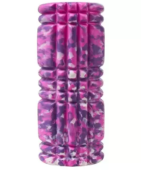 Ролик массажный Star Fit FA-508, EVA/PP, низкая жесткость, 33x14 cм, розовый камуфляж/черный