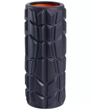 Ролик массажный высокая жесткость 33x13,5 cм Star Fit Pro FA-509 черный\оранжевый
