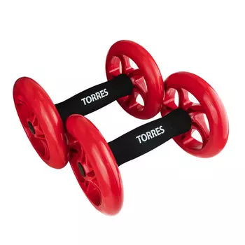 Ролики для пресса Torres металл, пластик, нескользящий протектор PL52215 красно-черный