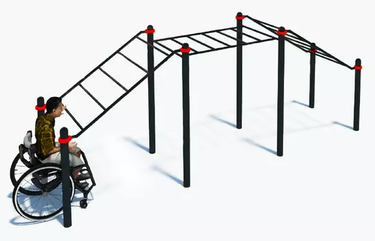 Рукоход трехуровневый для инвалидов-колясочников W-8.04 Hercules 5206