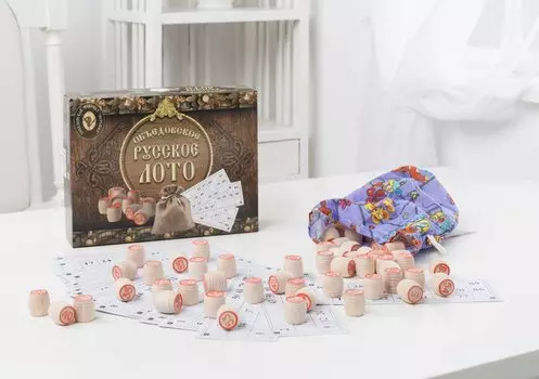 Русское лото 180-18 в коричневой картонной коробке