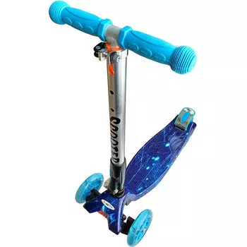 Самокат 3-х колесный Scooter светящиеся колеса Maxi (Аквапринт) F11808-5