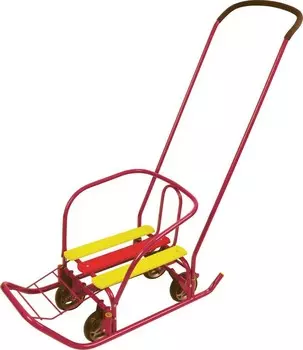 Санки детские Ника Ветерок 7 универсал, выдвижные колеса В7У/К2 Красный