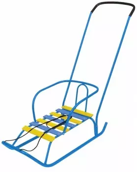 Санки детские с толкателем (1 положение) Ника Ветерок 2 В2/Г2 голубой