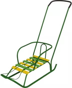 Санки детские с толкателем (1 положение) Ника Ветерок 2 В2/З2 зеленый