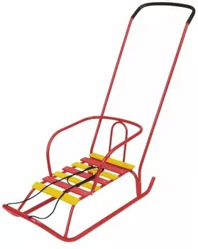 Санки детские с толкателем (1 положение) Ника Ветерок 2 В2/АЛ2 алый