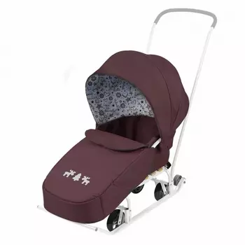 Санки детские универсал (выдвижные колеса+ козырек сиденье чехол) Ника Тимка Т5УЧ/Ш шоколадный