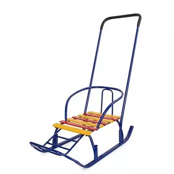 Санки Мишутка 1 (узкий полоз) с толкателем синий