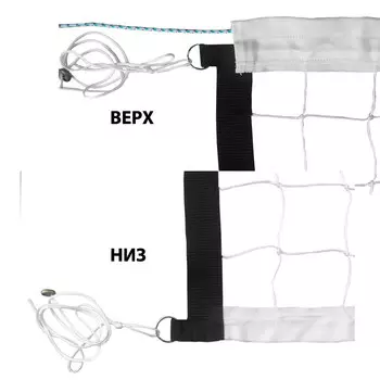 Сетка волейбольная FS-V-№7, бел., 9.5х1м, нить3,5мм ПП, яч.10см, верх.лента 7см, карм., кевлар.трос,бел