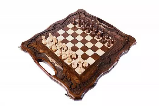 Шахматы резные Haleyan с араратом, ручкой и ложементом 50 kh136-5