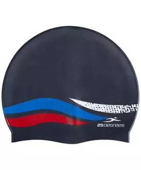 Шапочка для плавания 25DEGREES Russia JR Black, силикон, подростковый