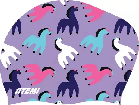 Шапочка для плавания Atemi long hair cap Flower pony TLH1FP принт