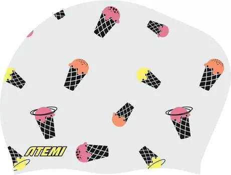 Шапочка для плавания Atemi long hair cap Ice Cream TLH1ICH принт