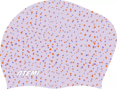 Шапочка для плавания Atemi long hair cap Point violet flower TLH1PVF принт