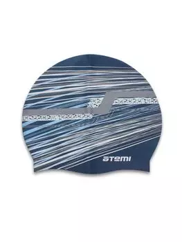 Шапочка для плавания Atemi PSC424 синяя (графика)