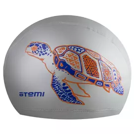 Шапочка для плавания Atemi PU 305 тканевая с ПУ покрытием серебро