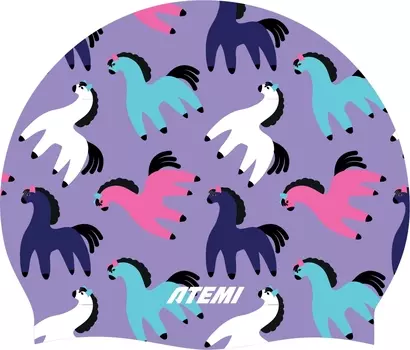 Шапочка для плавания Atemi silicone cap Flower pony TSC1FP Принт