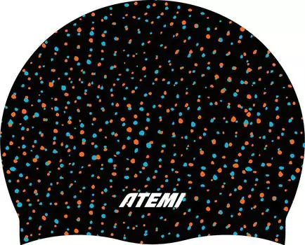Шапочка для плавания Atemi silicone cap Point black TSC1PB Принт