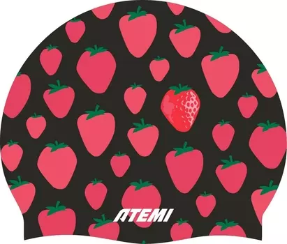 Шапочка для плавания Atemi silicone cap Strawberry shake TSC1SS Принт