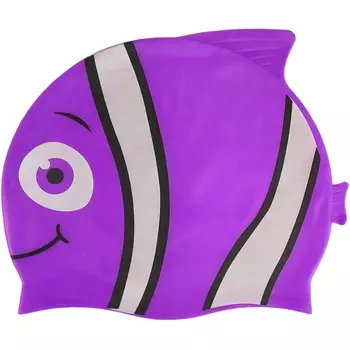 Шапочка для плавания Sportex B31573 детская силикон (фиолетовая Рыбка)